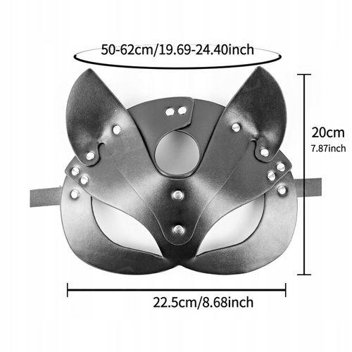 MASKA BDSM NA OCZY TWARZ Z USZAMI SKÓRA SEXY KOT na Arena.pl