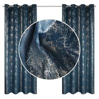 Zasłona welwetowa na przelotkach Eurofirany 140X250 INGRID granat