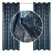 Zasłona welwetowa na przelotkach Eurofirany 140X250 INGRID granat