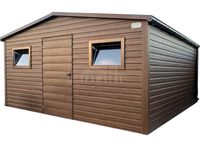 Schowek Domek Ogrodowy 5x4m Drzwi 2x okno Drewnopodobny Rynny Dwuspad TS778