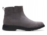 Botki Clarks Un Elda Lo szare skórzane 37,5