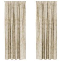 Zasłona z zasłonami 2 pcs Kremowy 245 x 140 cm Aksamit