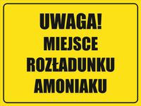 Tabliczka Uwaga! Miejsce rozładunku amoniaku grawer piktogram 20x15 cm