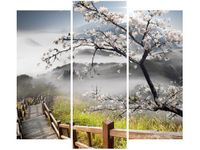 90 80CM OBRAZ T3 ELEM KWITNĄCA WIŚNIA DRUK ŚCIENNY