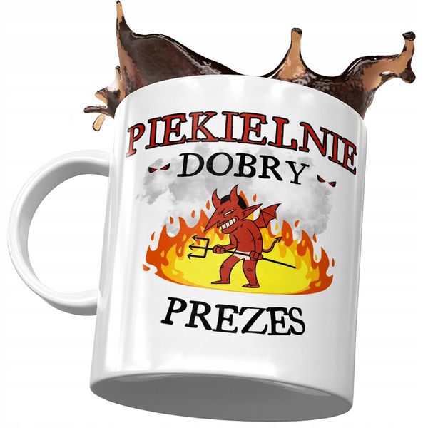 Kubek Dla Prezesa Piekielnie Dobry Prezes Prezent Z Nadrukiem Ze Zdjęciem zdjęcie 1