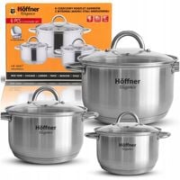 ZESTAW GARNKÓW INDUKCJA / NA GAZ GARNKI ZE STALI NIERDZEWNEJ KOMPLET 6