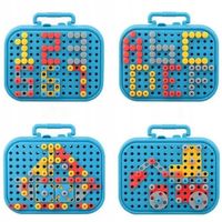 KLOCKI KONSTRUKCYJNE WKRĘTARKA ŚRUBKI mozaika 3D zestaw dla dzieci walizka