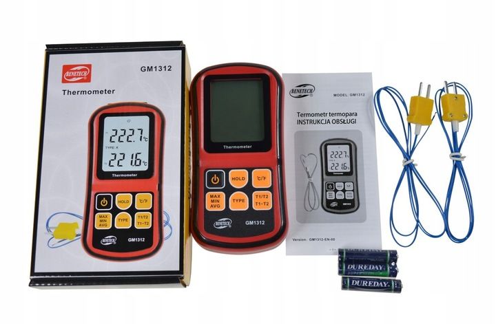 CYFROWY TERMOMETR 2x TERMOPARA TYPU K -50 do 1372 zdjęcie 2