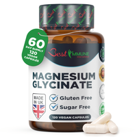 Naturalny Glicynian Magnezu 500mg 120 wegańskich kapsułek Biodostępny