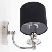 Abażurowa LAMPA ścienna ABU DHABI W01397BK Cosmolight klasyczna do salonu czarna