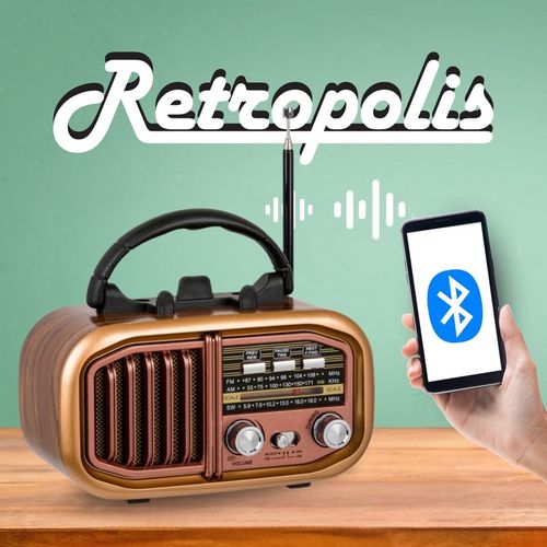 Retropolis AUSTIN Vintage Radio Retro Solar USB microSD Bluetooth na Arena.pl