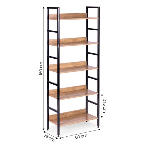 Reał loftowy wysoki 5 półek metal MDF na Arena.pl