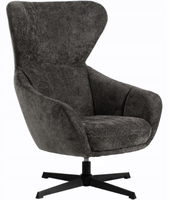 Fotel wypoczynkowy FELIX szenil ciemny szary obrotowy do salonu
