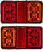 ZESTAW LAMP TYLNYCH LED DO PRZYCZEPEK LAWETY 12/24V KOMPLET