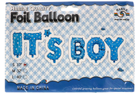 Balony napis baby shower It's a boy niebieski 43cm