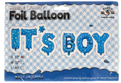 Balony napis baby shower It's a boy niebieski 43cm