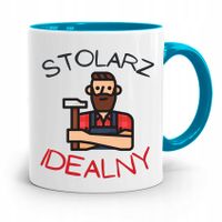 Kubek Błękitny Stolarza Stolarz Idealny Z Nadrukiem Ze Zdjęciem