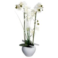 Sztuczna orchidea w białej doniczce 53 cm