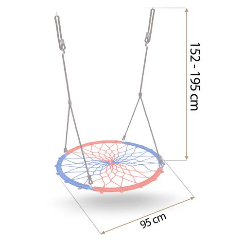 Huśtawka bocianie gniazdo SWINGO 95 cm niebiesko-czerwona na Arena.pl