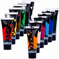 Farby AKRYLOWE A'KRYL ZESTAW 12 kolorów mix artystyczne Renesans 12x200ml