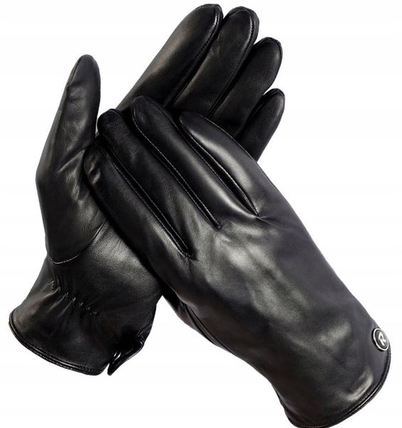 DOTYKOWE RĘKAWICZKI SKÓRZANE MĘSKIE SKÓRA CIELĘCA OCIEPLANE MIŚ roz. L zdjęcie 6