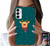ETUI DO SAMSUNG GALAXY M23 - RENIFER NA ZIELONYM TLE ŚWIĄTECZNE WZORY