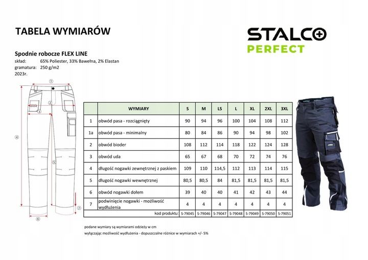 Spodnie robocze PROFESSIONAL FLEX LINE r. L zdjęcie 5