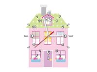 40X40CM ZEGAR RÓŻOWY DOMEK OBRAZ