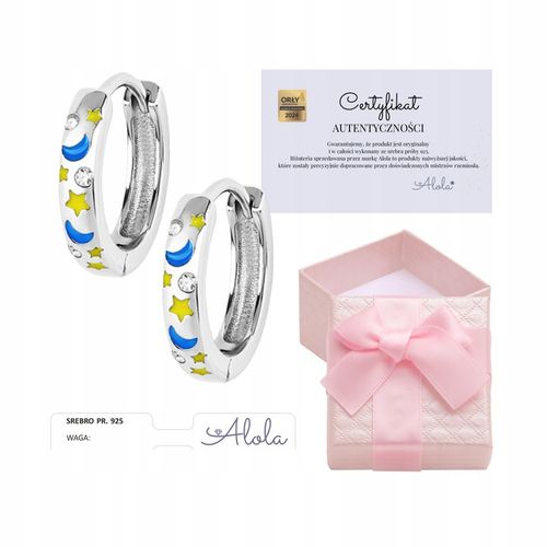 Srebrne kolczyki kółeczka dla dziewczynki dzieci zatrzask srebro rodowane na Arena.pl