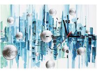 60CM 40CM ZEGAR OBRAZ MIASTO ZE SNU DRUK PŁÓTNO RAMA