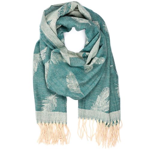 Turkusowy Bawełniany Duży Szalik Damski Chusta Frędzle Szal St-25 na Arena.pl