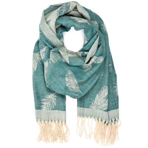 Turkusowy Bawełniany Duży Szalik Damski Chusta Frędzle Szal St-25 zdjęcie 2
