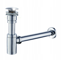 SYFON UMYWALKOWY OKRĄGŁY MOSIĘŻNY CHROM KOREK KLIK KLAK UNIWERSALNY OZDOBNY