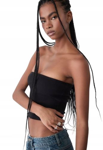 Top Stradivarius basic z dekoltem bandeau r.XS na Arena.pl