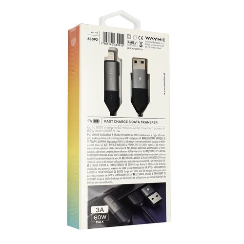 WAYME Kabel do ładowania i synchronizacji, w oplocie z mikrofibry na Arena.pl