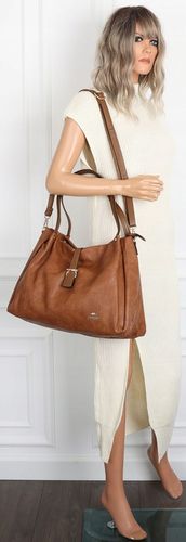 Torebka Damska listonoszka Shopperka na ramię pojemna CH3319 Brązowa na Arena.pl