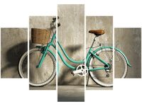 OBRAZ ROWER RETRO ZIELONY KLASYK KOSZYKIEM