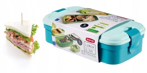 Lunchbox CURVER ze Sztućcami Pojemnik Obiadowy 1300ml LUNCH & GO na Arena.pl