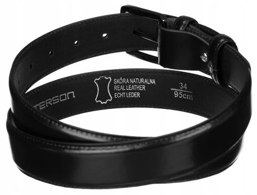 skórzany, szeroki pasek męski z klasyczną klamrą - peterson 105 na Arena.pl