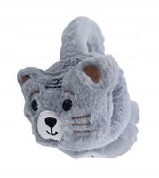 Mięciutkie pluszowe nauszniki Miś z wąsami szary