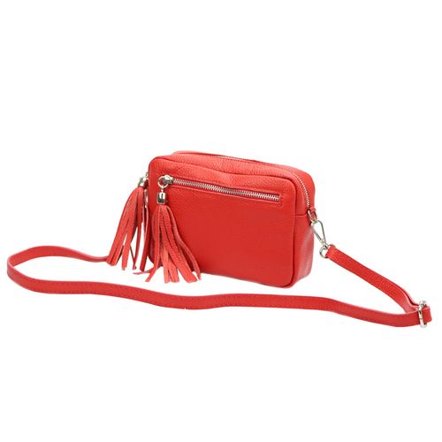 Damska listonoszka torebka Skórzana z brelokiem frędzlem i kieszeniami Luka na Arena.pl