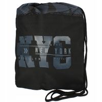 WOREK CZARNY na BUTY na ramię NYC STARPAK worek dla DZIECI SZKOLNY duży