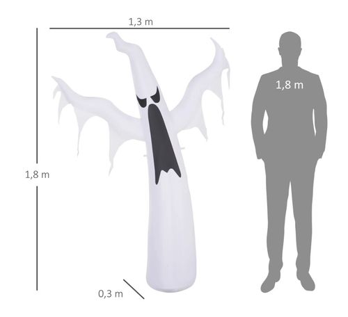 Dmuchany duch straszna dekoracja na halloween LED na Arena.pl