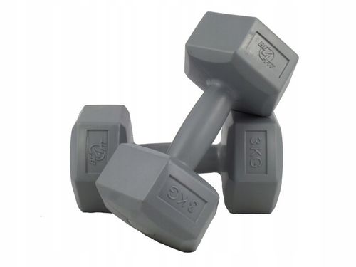 Zestaw Hantli Hantle Bitumiczne Ciężarki do Ćwiczeń Fitness Siłownia 2x 3kg na Arena.pl