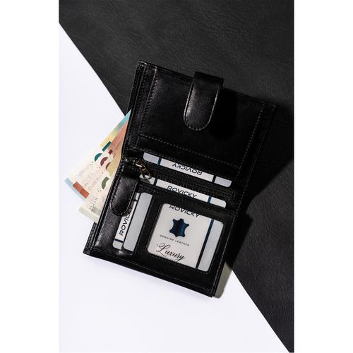 pionowy portfel męski rfid z zapięciem - rovicky na Arena.pl