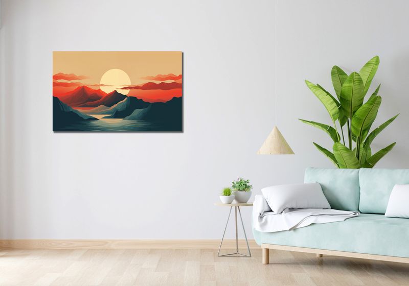 Obraz 100x60cm Zachód Słońca nad Górami zdjęcie 2