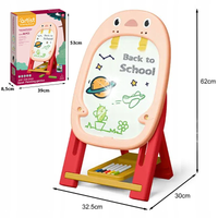 Tablica EDUKACYJNA 2w1 Magnetyczna Kredowa Stojąca + Akcesoria Gry Gąbka
