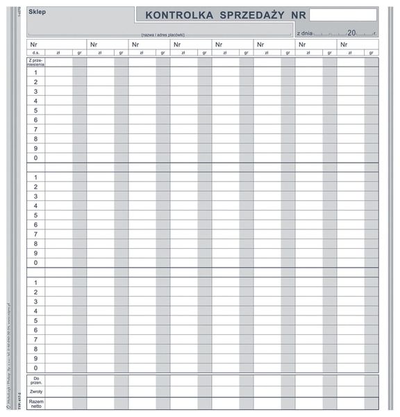 DRUK 417-2 KONTROLKA SPRZEDAŻY zdjęcie 2