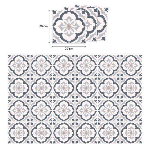 Naklejki Na Płytki Kafelki Pastelowe ORNAMENTY Mozaika Zestaw 24 szt. 20x20 na Arena.pl