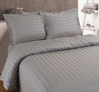 240x200/260 HOTEL STRIPE szary  kpl pościeli satyna bawełniana